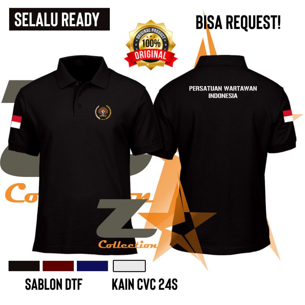 KAOS KERAH PWI DEWASA / KAOS POLO WARTAWAN INDONESIA / KAOS WANGKI PWI WARTAWAN / TSHIRT WARTAWAN IN
