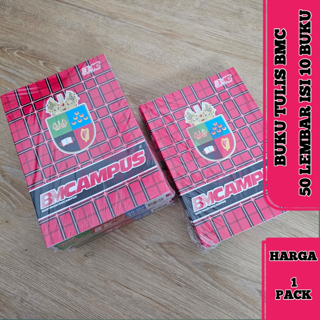 

Buku Tulis Sekolah Panjang BMC 50 Lembar Campus 1 Pack (10 Buku)