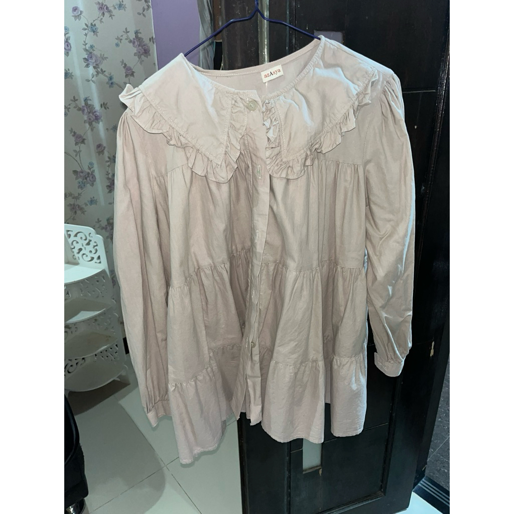 blouse azasya warna cream preloved