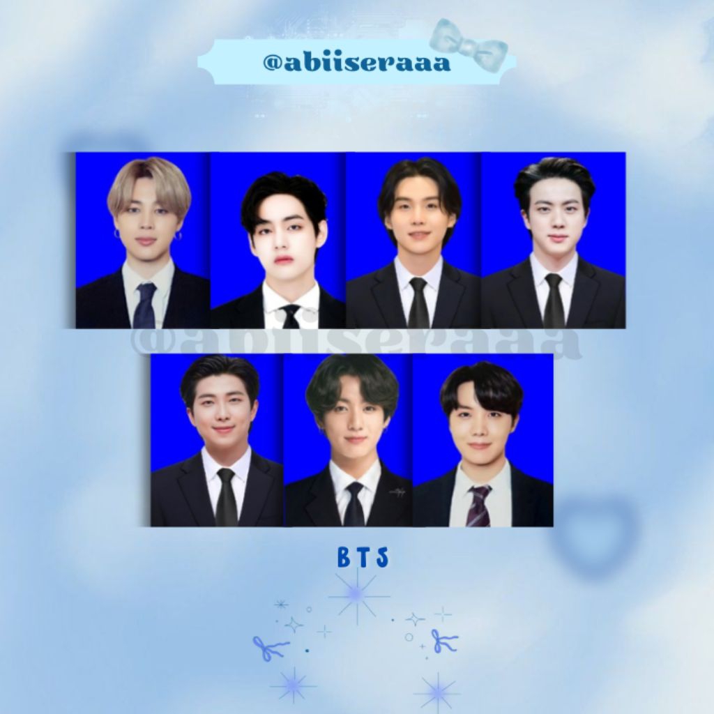 [4 foto] Pas Foto BTS Latar merah/ Pas foto BTS latar biru/ Pas foto murah/ Pas foto 3x4 cm