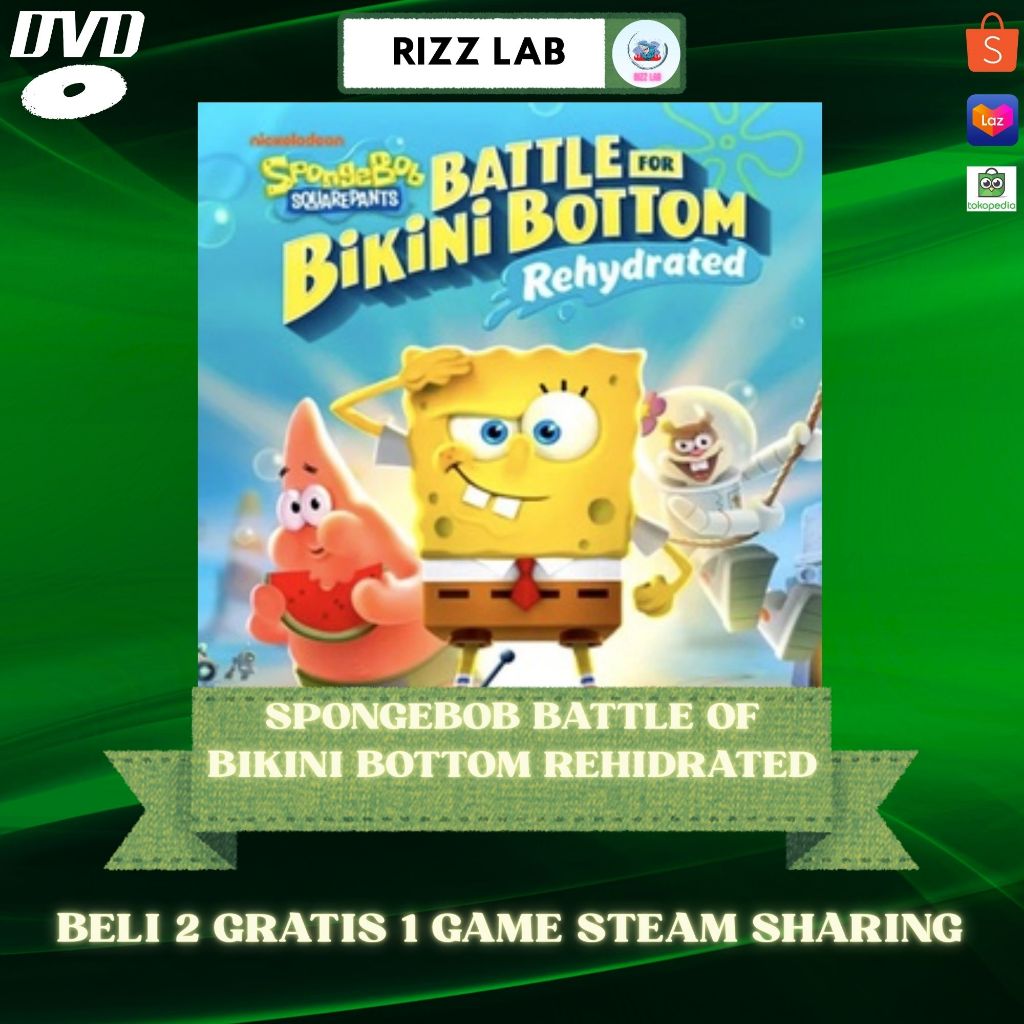 Spongebob SquarePants Battle For Bikini Bottom Rehydrated CD DVD Games PC