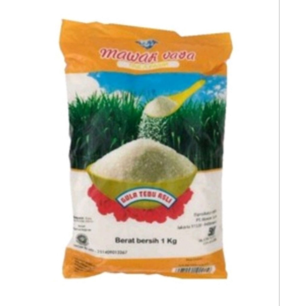 

Gula pasir kemasan 1 kg Mawar Jaya Kuning