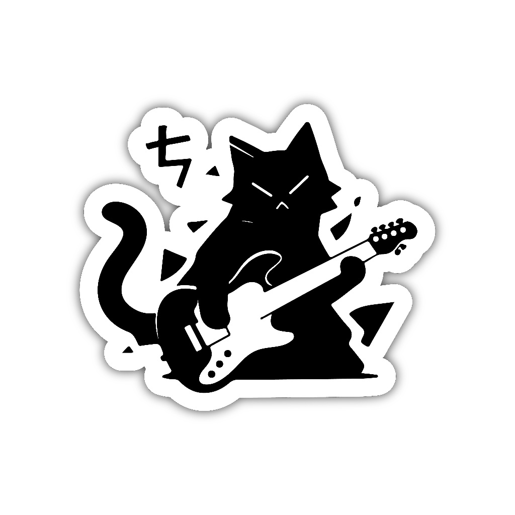 

ZV0176 sticker kucing karakter kartun anime aesthetic, stiker vinyl satuan