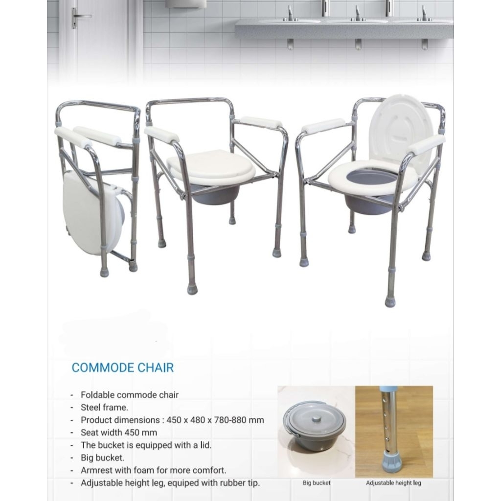 Korsi BAB Standar Tanpa Roda - Commode Chair Standard