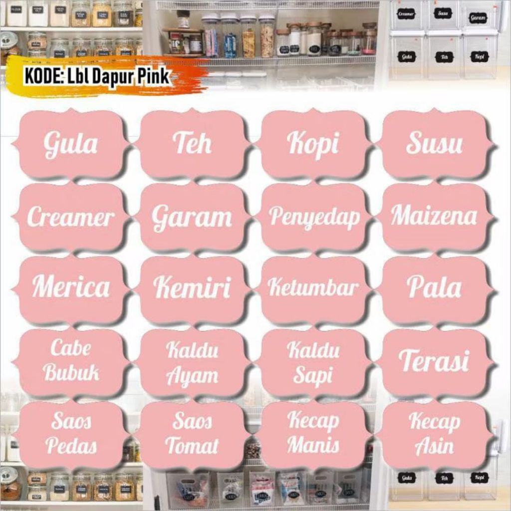 Z3 Stiker Bumbu Dapur /  Nama Nama Bumbu Dapur / Label Nama bumbu