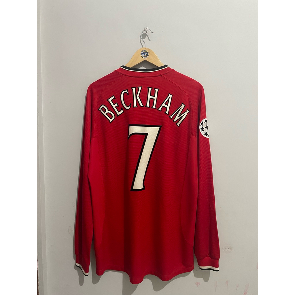 Jersey Bola Original Manchester United 00/02 UCL Home Kit size L David Beckham