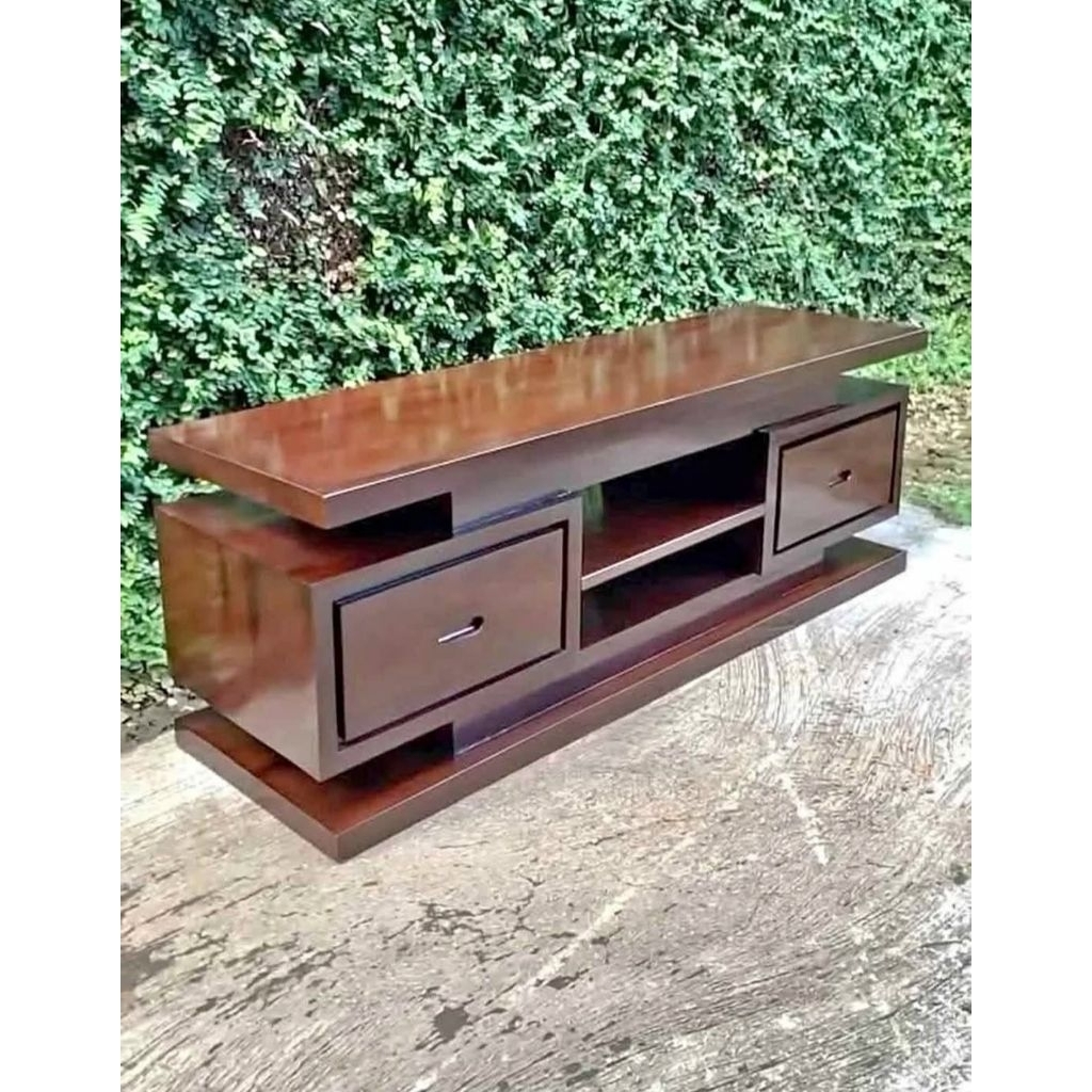 BUFET TV KACA MATA MINIMALIS KAYU JATI | BUFET TV MINIMALIS BUFET KACA MATA POLOS FURNITURE JATI JEP