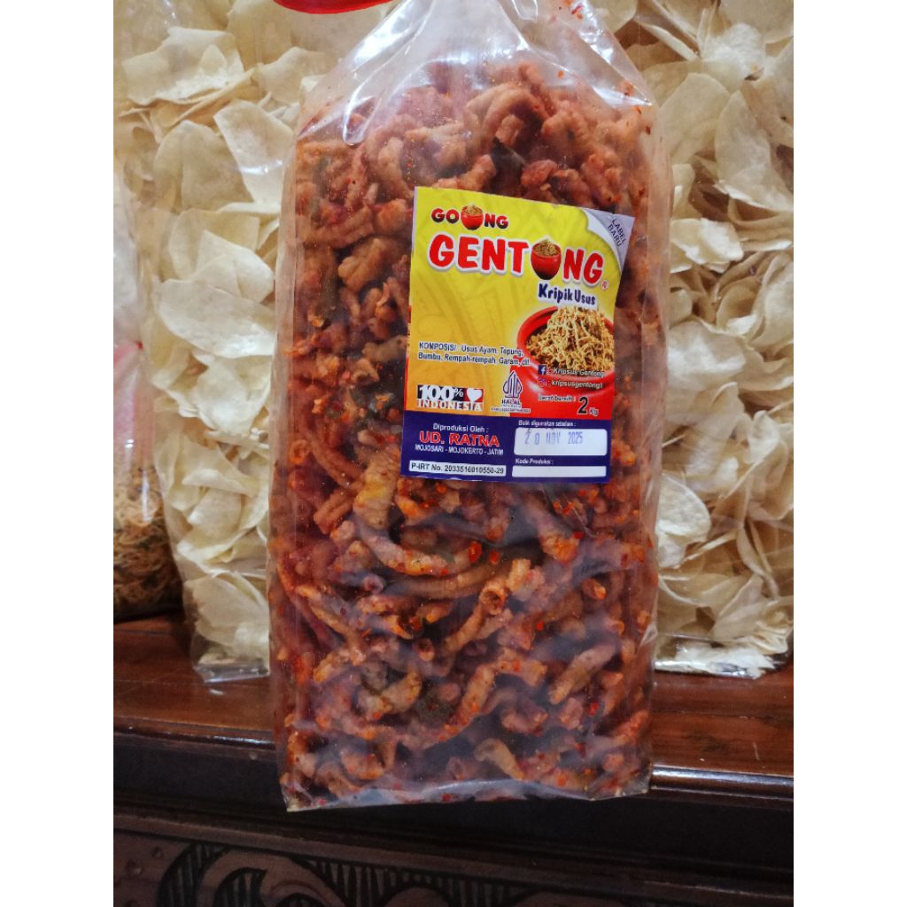 

keripik usus pedas cikruh/usus pedas