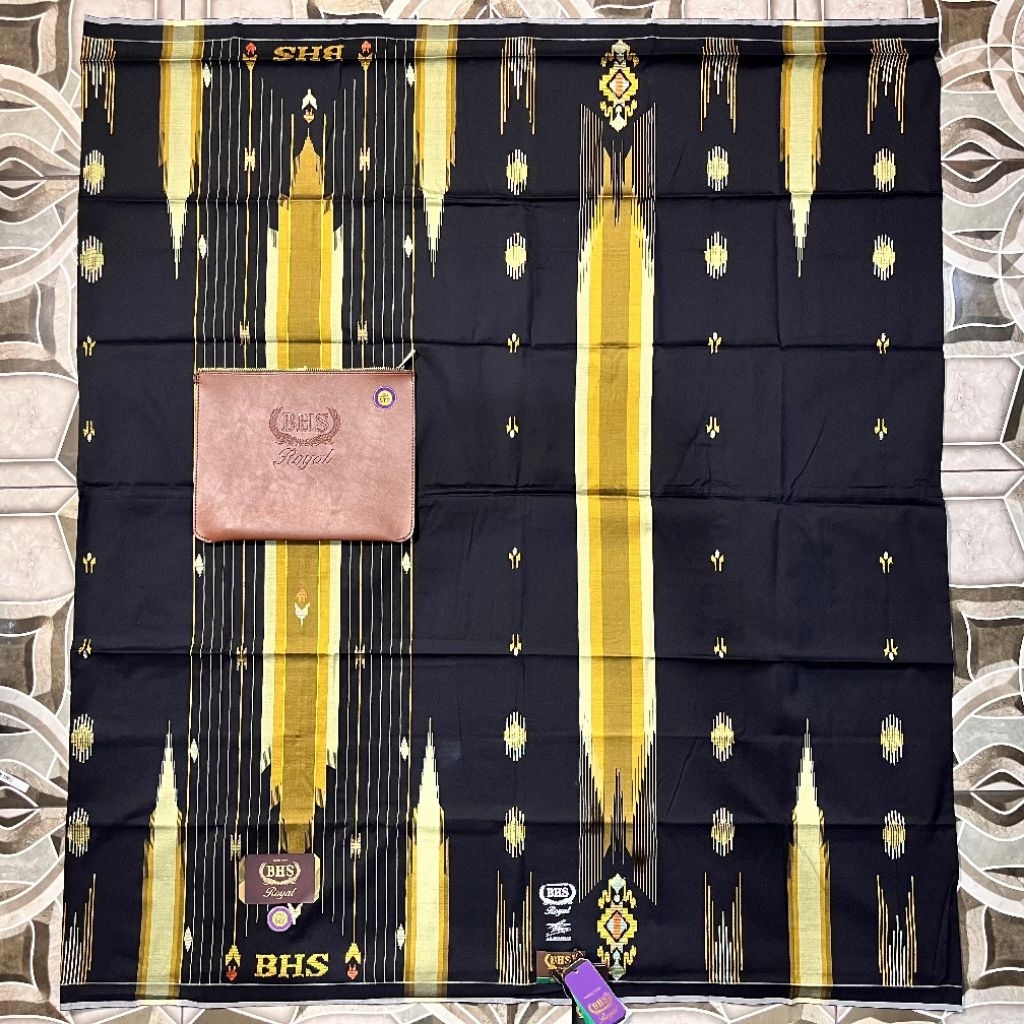 Sarung BHS Royal SGF Gold Premium Mercerized Songket Timbul Jahitan Tengah ATBM (Bisa COD)