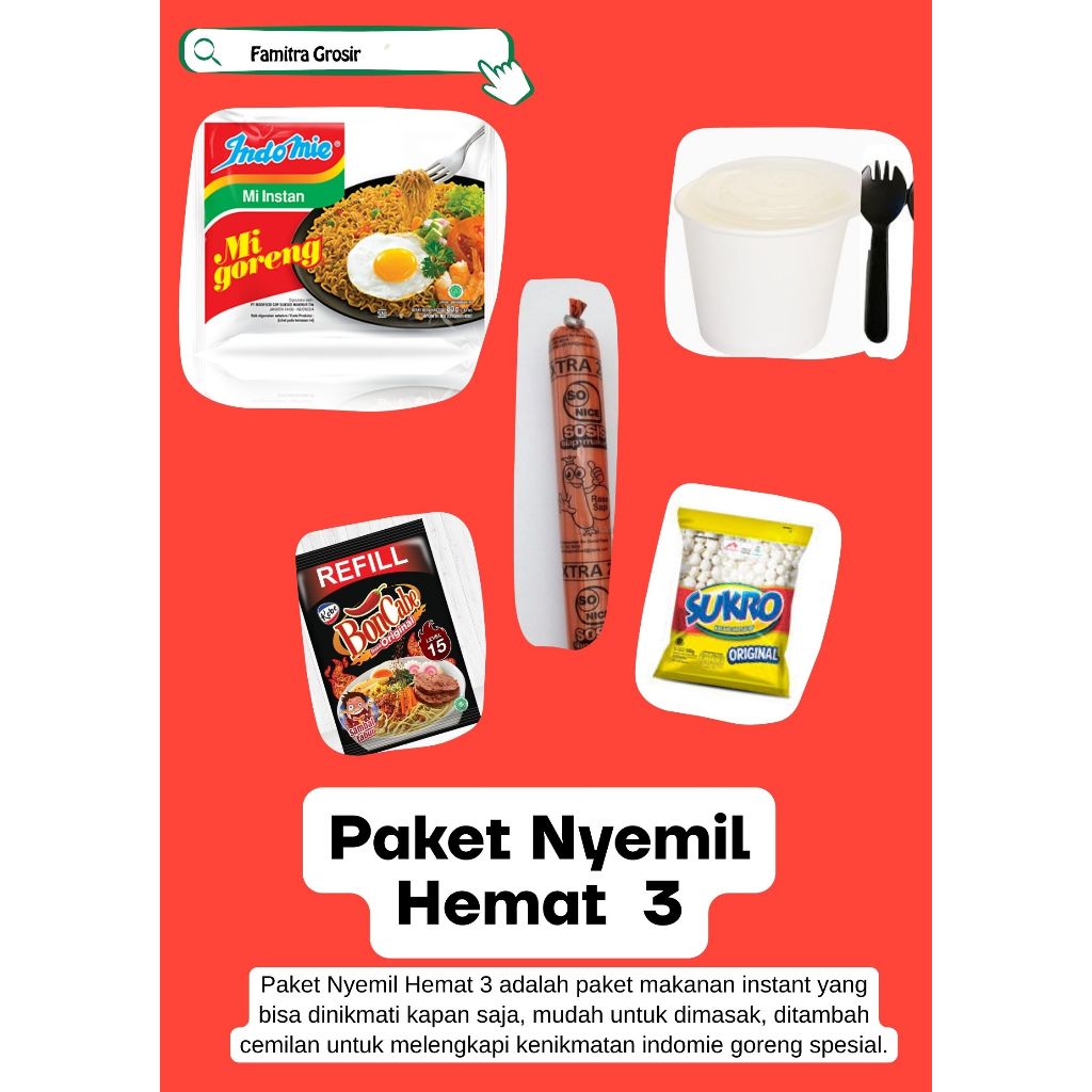 

PAKET CEMILAN HEMAT 3 (INDOMIE GORENG SPESIAL)