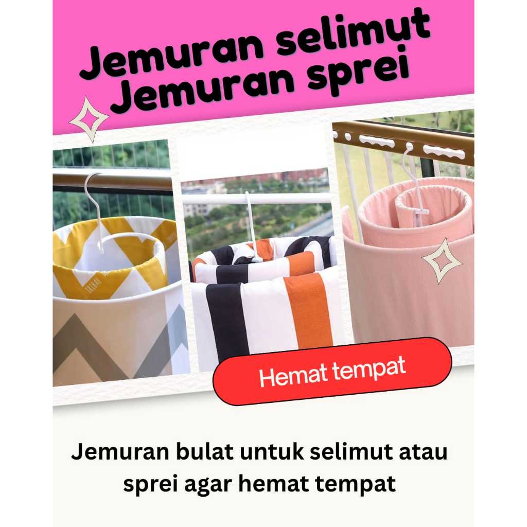 Jemur SELIMUT Spiral | Jemur SPREI BULAT | Gantungan Jemuran Sprei | Jemuran Bulat sprei