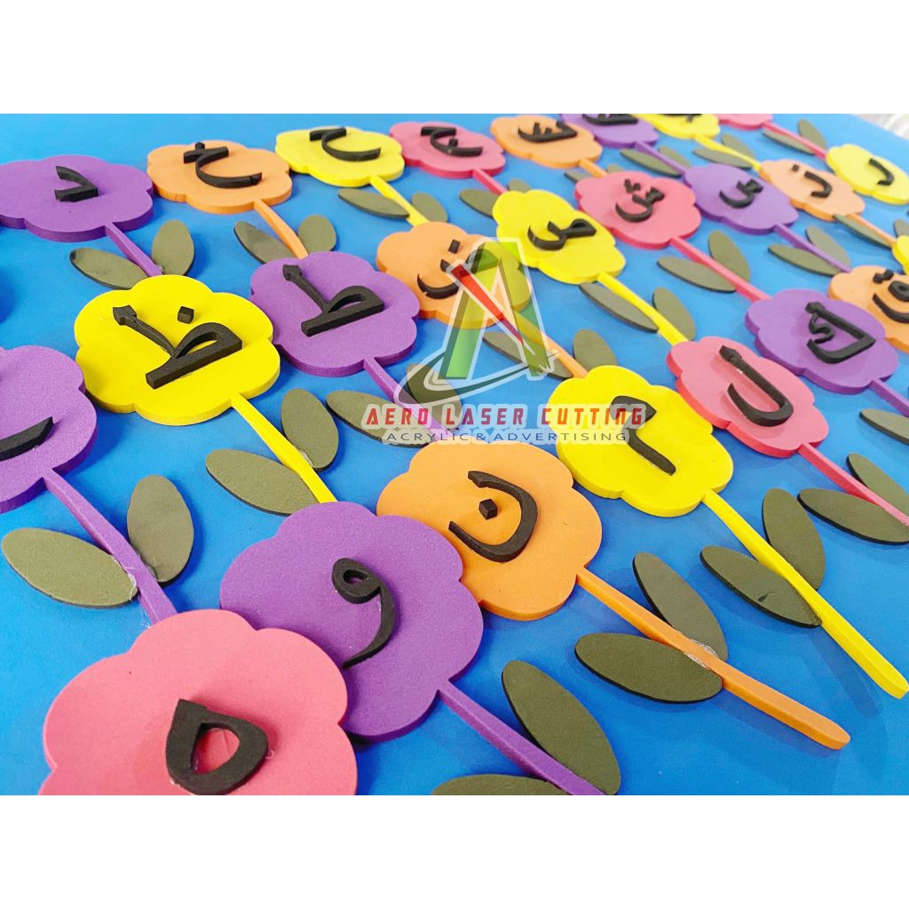 HURUF HIJAIYAH/HIJAIYAH SPON EVA/HIASAN SINDING TK HIJAIYAH/HIASAN DINDING KELAS HIJAIYAH