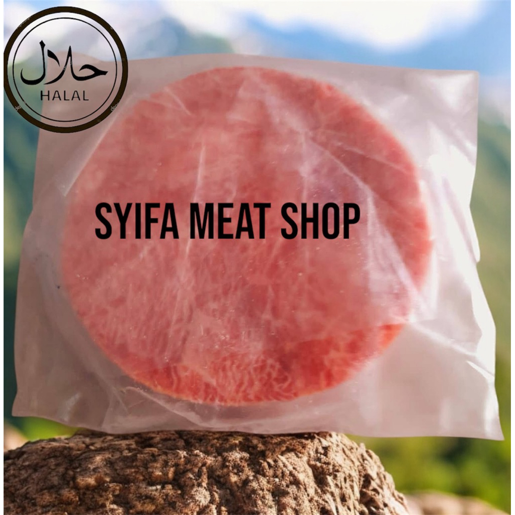 

Tederloin daging sapi meltique-meltique wagyu raund Beff stiak pc 200g halal