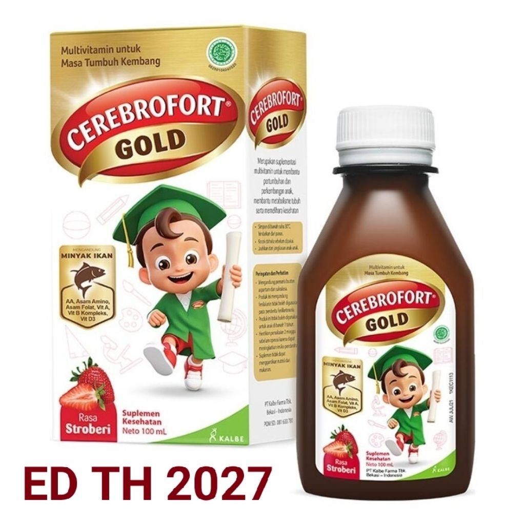 GRATIS HADIAH LANGSUNG SETIAP PEMBELIAN 2 CEREBROFORT GOLD STROBERI / STRAWBERRY 100 ML VITAMIN OTAK