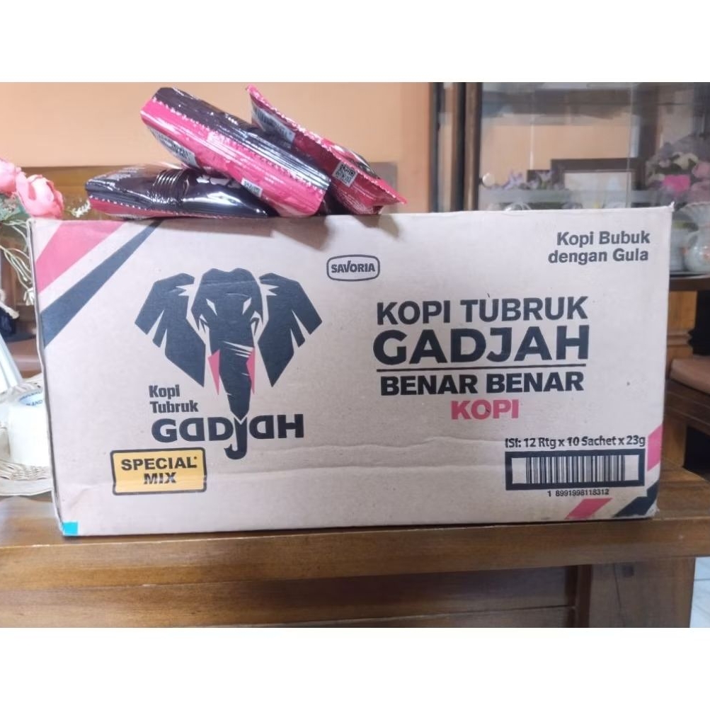 

Kopi Gajah Special Mix 23gr Coffee Kartonan ( 1 dus isi 12rtg)
