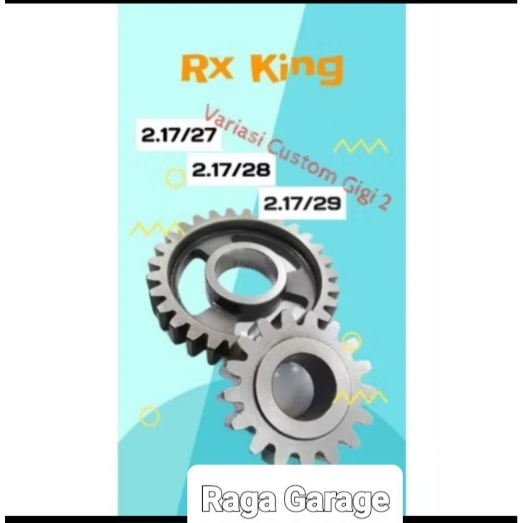 Rasio Rx King Gigi 2 sepasang - Rasio Racing gigi 2 Rx King - Gigi 2 Rx 29T