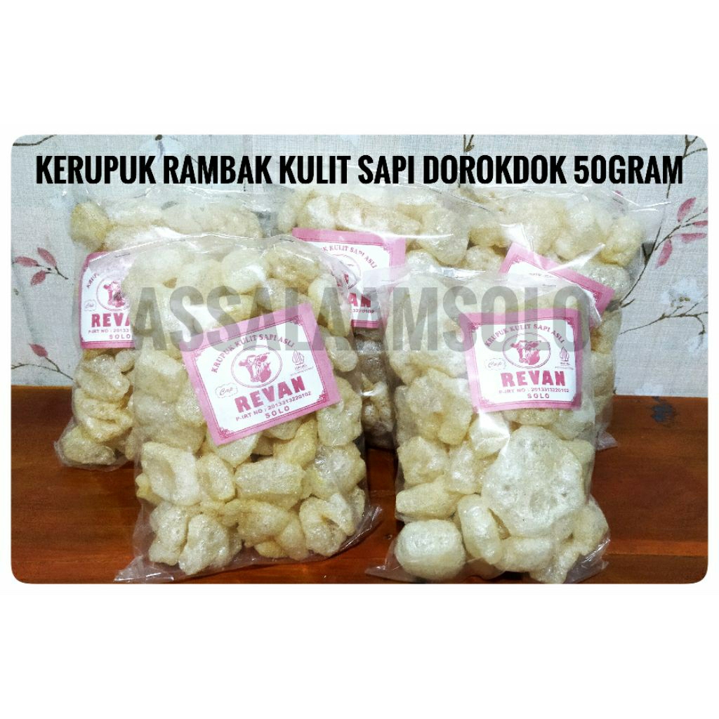 

50gram Kerupuk Rambak Kulit Sapi Dorokdok Jangek Original Fresh Produksi