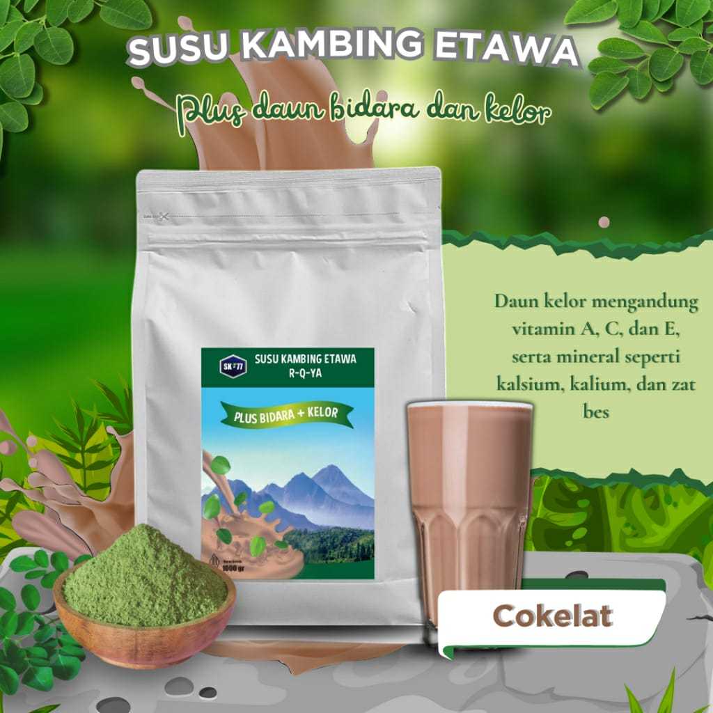 

SK-77 RQYA SUSU KAMBING ETAWA BUBUK PLUS DAUN BIDARA DAN KELOR RASA ORIGINAL DAN COKELAT 500GR