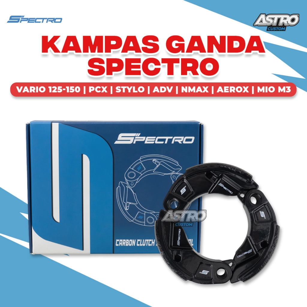 Spectro Kampas Ganda Vario 125 150 PCX ADV 160 Stylo Kampas Kopling Ganda Carbon Racing Upgrade CVT