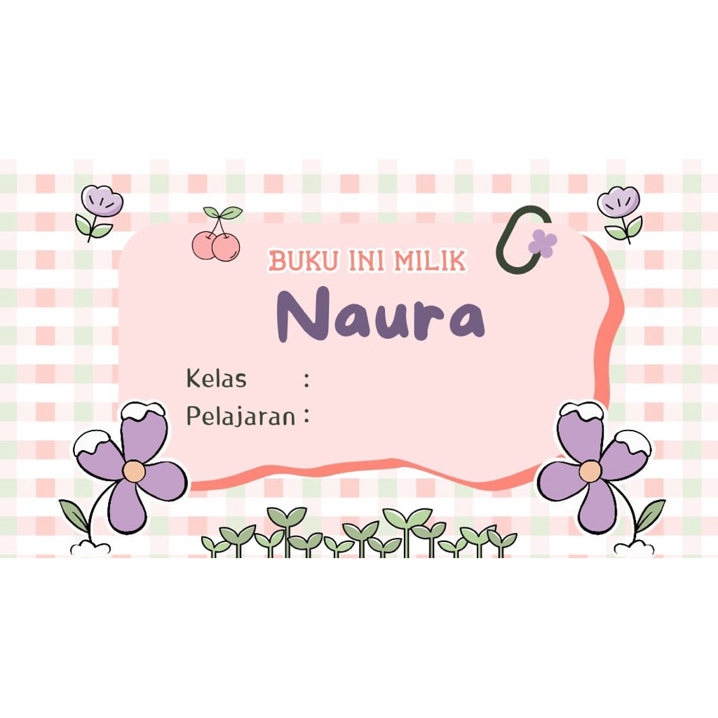 

[TERLARIS] STIKER LABEL BUKU PELAJARAN CUSTOM NAMA