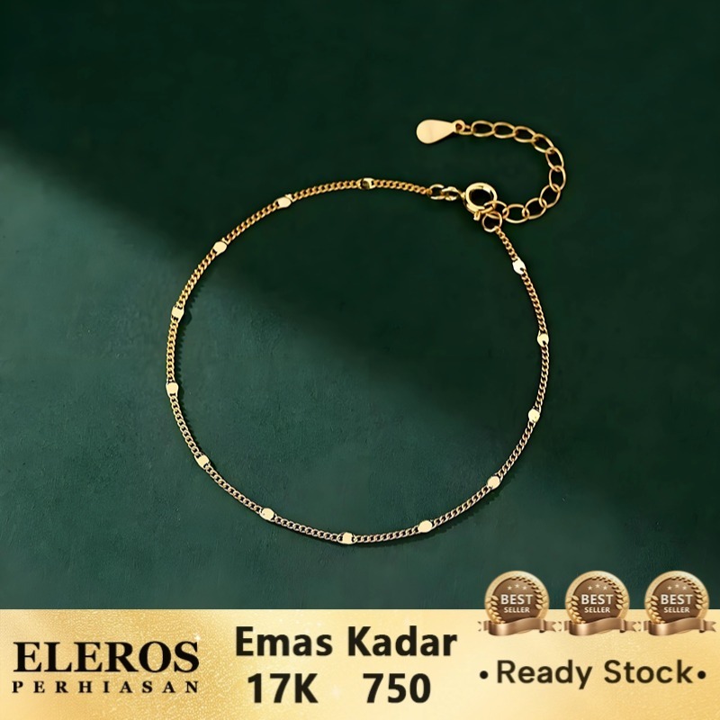 Gelang kaki emas wanita mode butik 17k-2.05gr-22+3cm