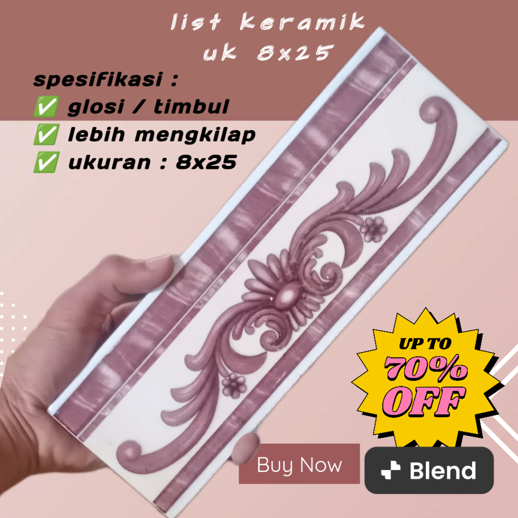 grosir list keramik dinding timbul minimalis ukuran 8x25 motif linlin