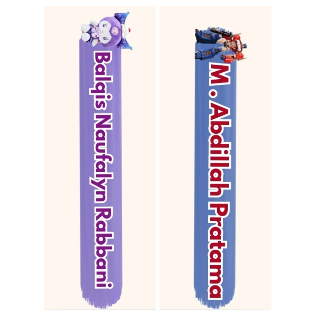 

stiker kostum nama pensil