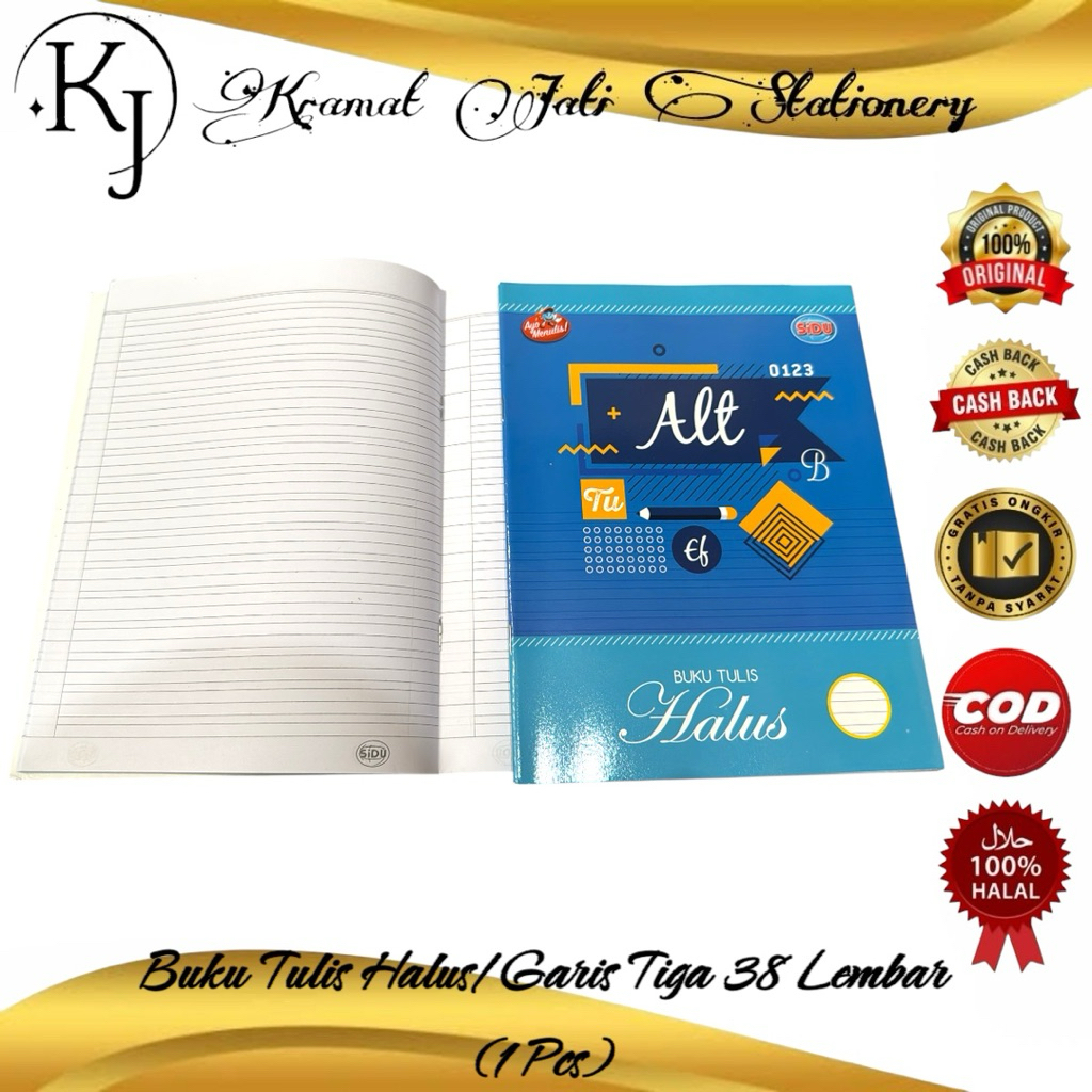 

Buku Tulis Garis Halus/Garis Tiga 38 Lembar (1 Pcs)