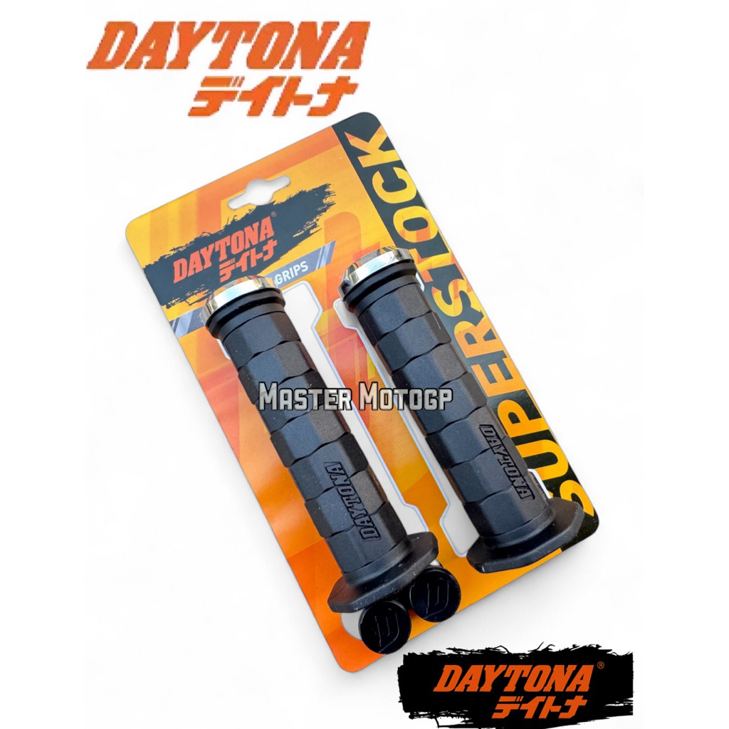 Hand Grip daytona Octagon + Jalu stang gepeng Ukir RMB aluminium Chrome Grip Daytona oktagon origina