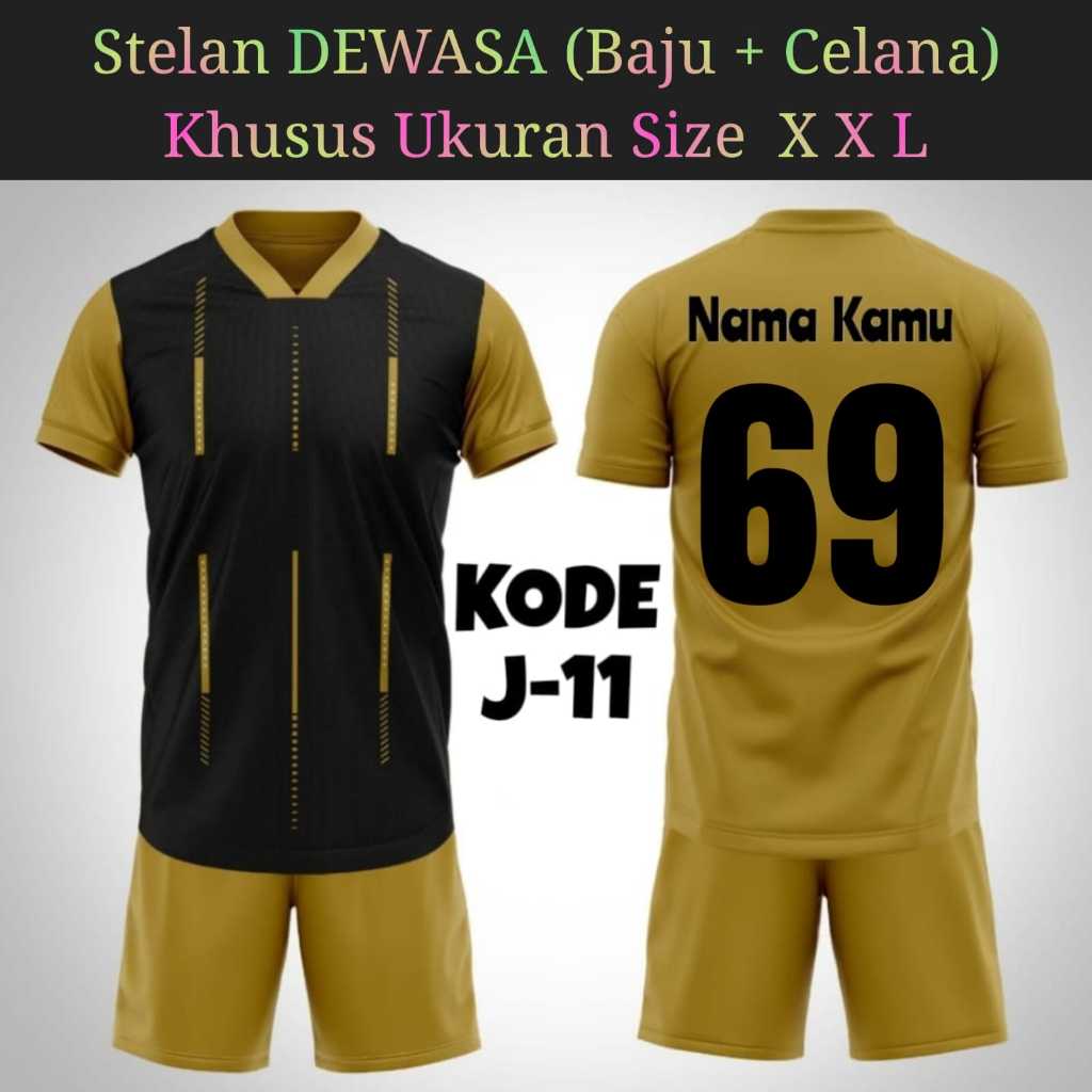 (BGR) Baju Bola Dewasa XXL | Jersey Futsal XXL | Baju Bola Pria XXL | Setelan Sepakbola Badminton