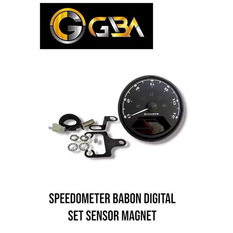 Speedometer Babon Digital Model Bulat Spidometer Led Custom Spido Babon + Sensor Universal Semua Mot