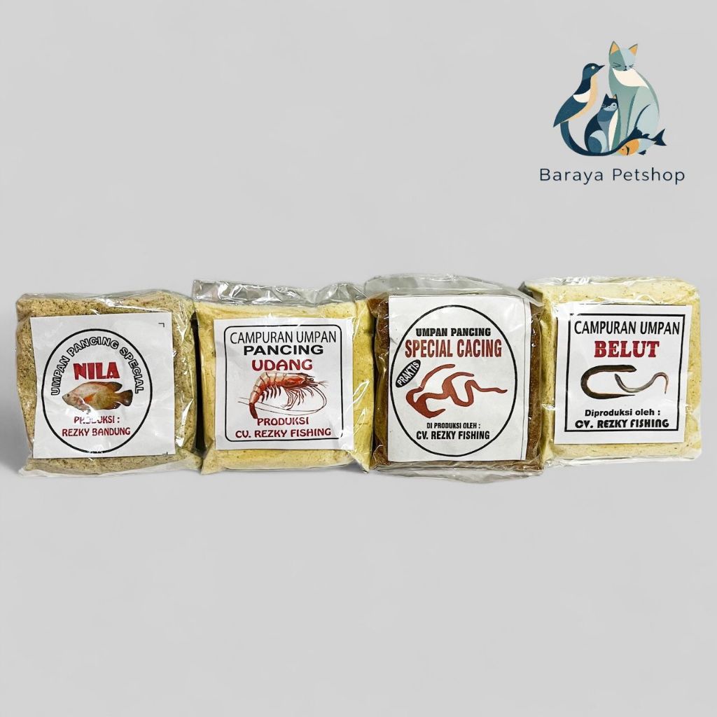 Umpan Pancing Rezky (Nila, Udang, Cacing, Belut) Mancing
