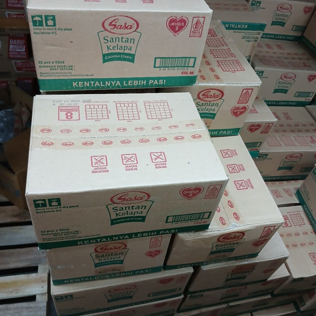 

Sasa santan kelapa cair 65ml kemasan 1 dus | 32 PCS