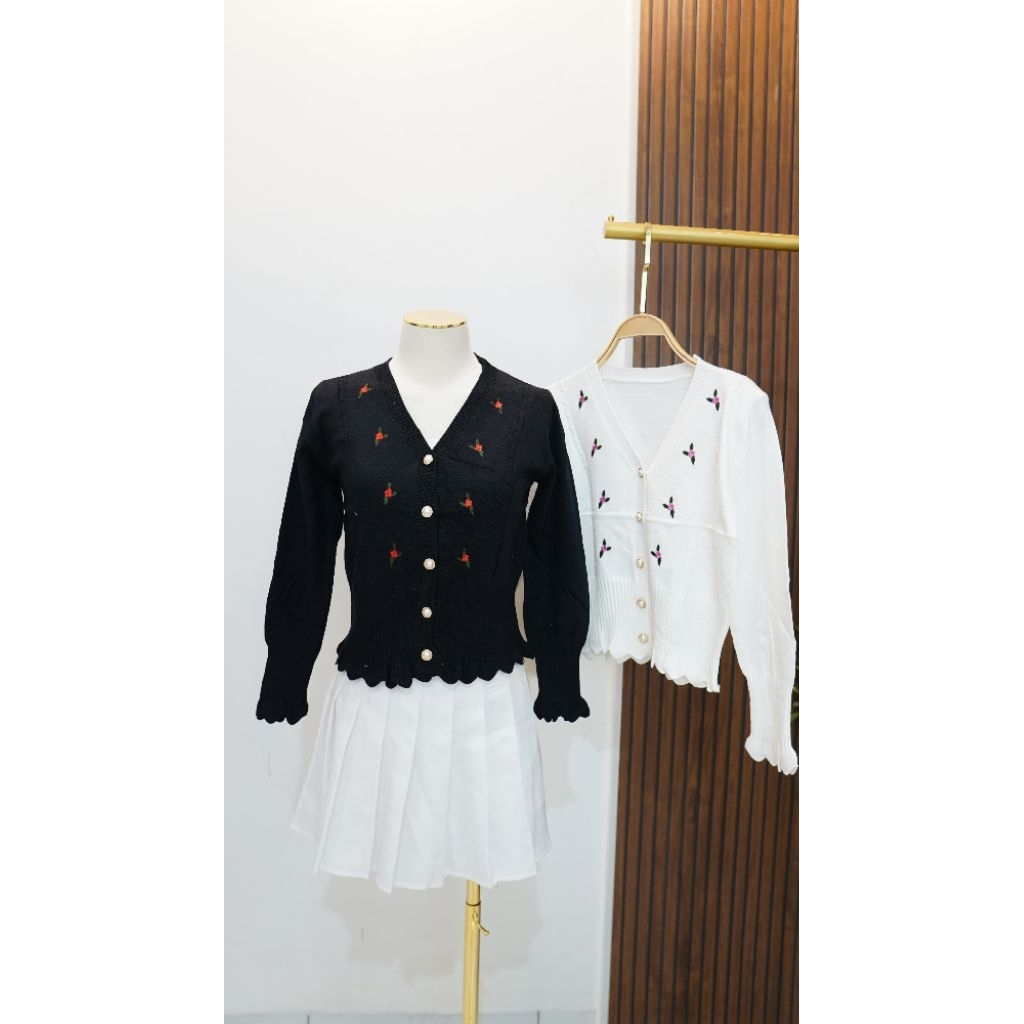 Sweater Rajut Knit Wanita - Putih