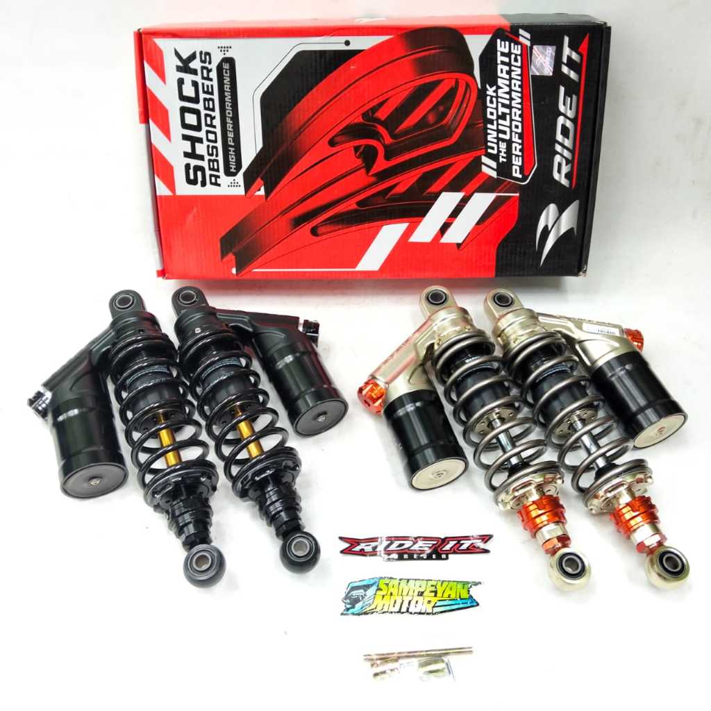 Sok Shock Skok Belakang Tabung Atas Ride It GP-277 Hitam As Gold Merah Titanium 280 320 340 Mm