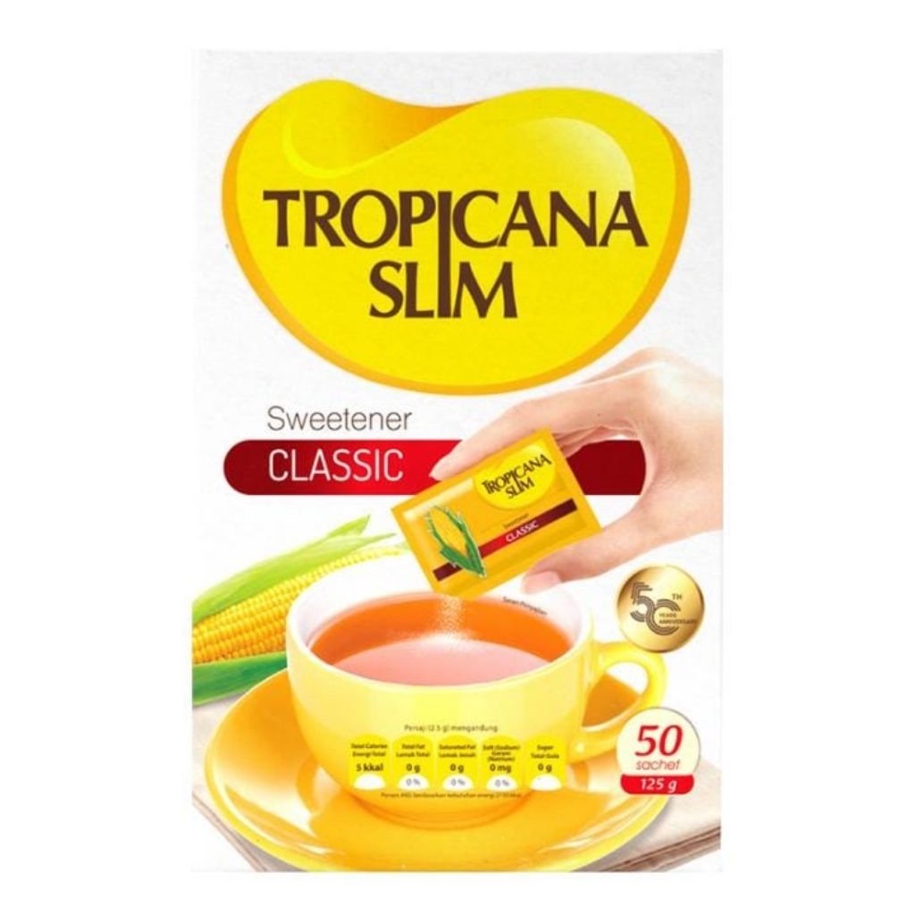 

Tropicana Slim Sweetener Classic Pemanis Rendah Kalori Sachet - 50pcs