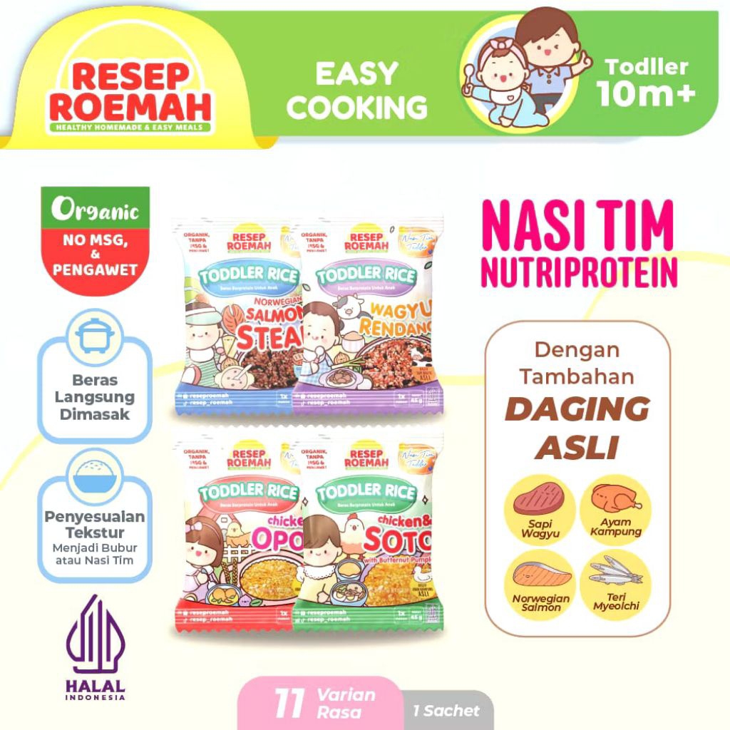 

RESEP ROEMAH NASI TIM NUTRIPROTEIN | TODDLER & KIDS NUTRIPROTEIN RICE | NO MSG & PENGAWET