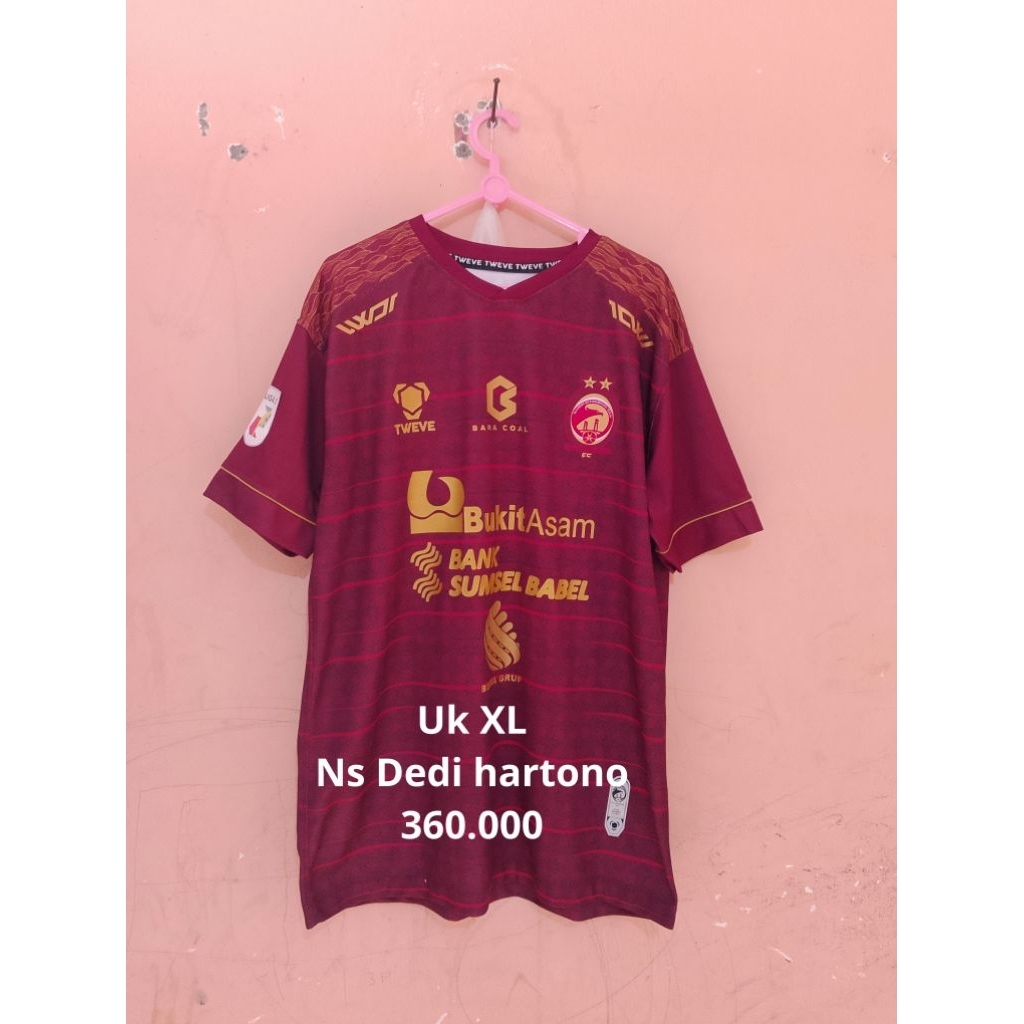 Jersey Sriwijaya Fc Home 2021 Merah Maron Nameset Dedi Hartono 10
