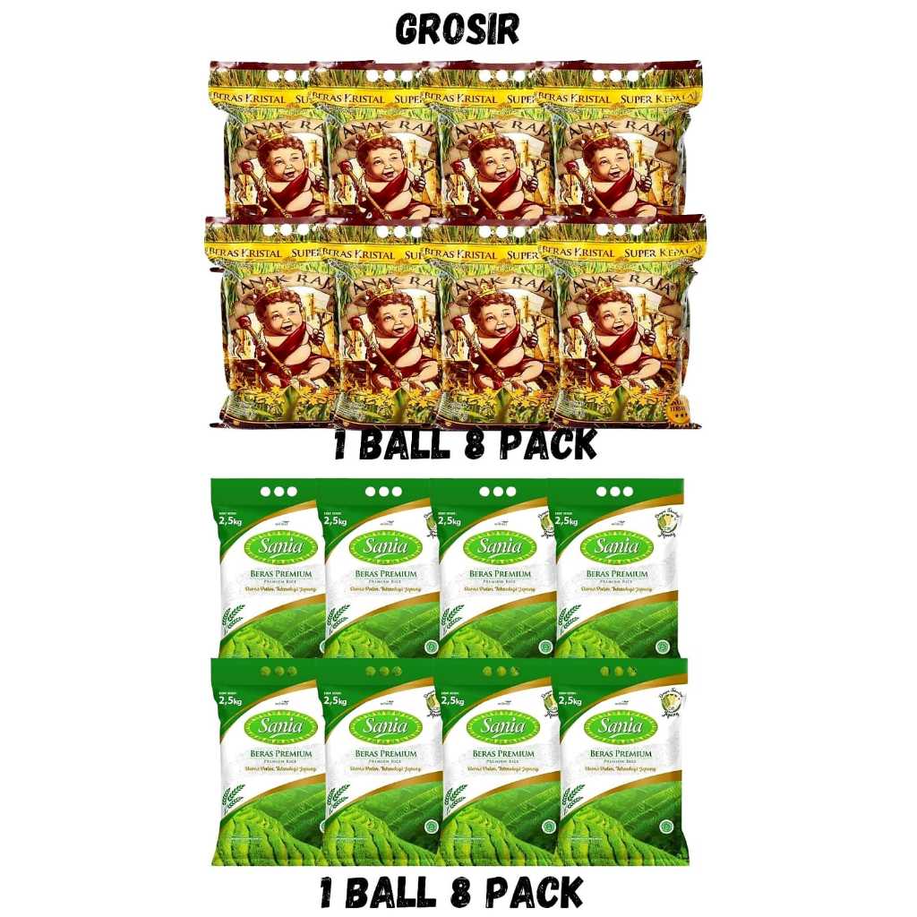 

1 Ball Beras Anak Raja dan Sania 2.5kg (Isi 8 pack)