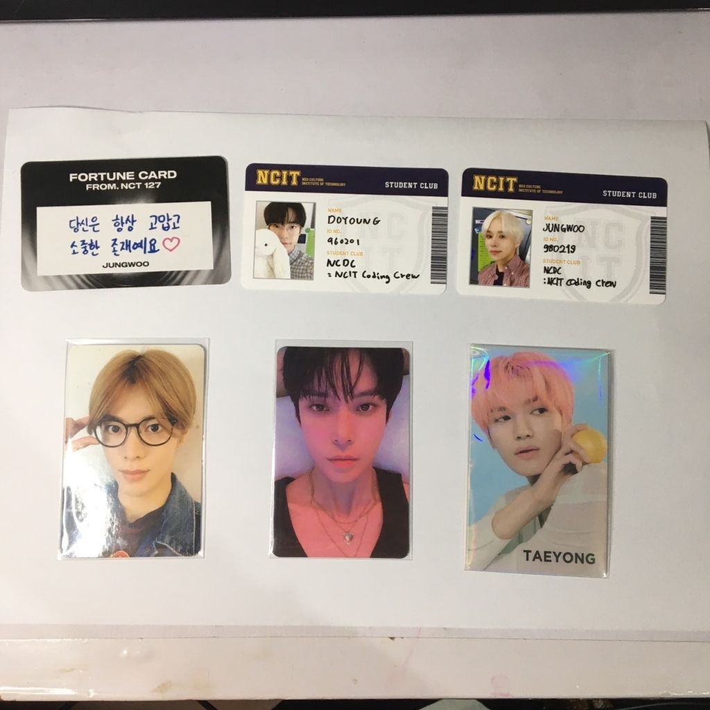 ❗STOP COLLECT❗OFFICIAL PHOTOCARD JUNGWOO DOYOUNG YUTA TAEYONG NCT127 FORTUNE CARD STUDENT CLUB NCIT 