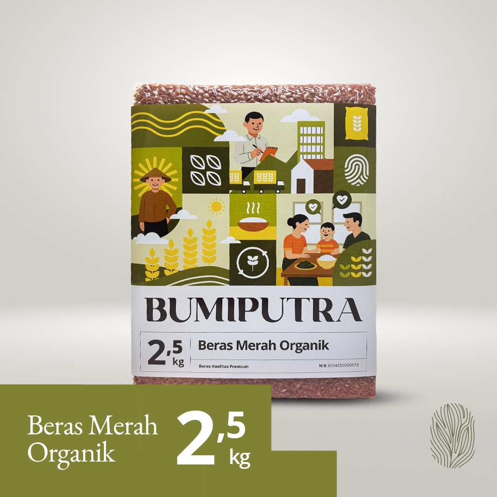 

2,5 kg Beras Merah Organik Bumiputra, Bebas Pestisida, Tekstur Pulen & Aroma Harum