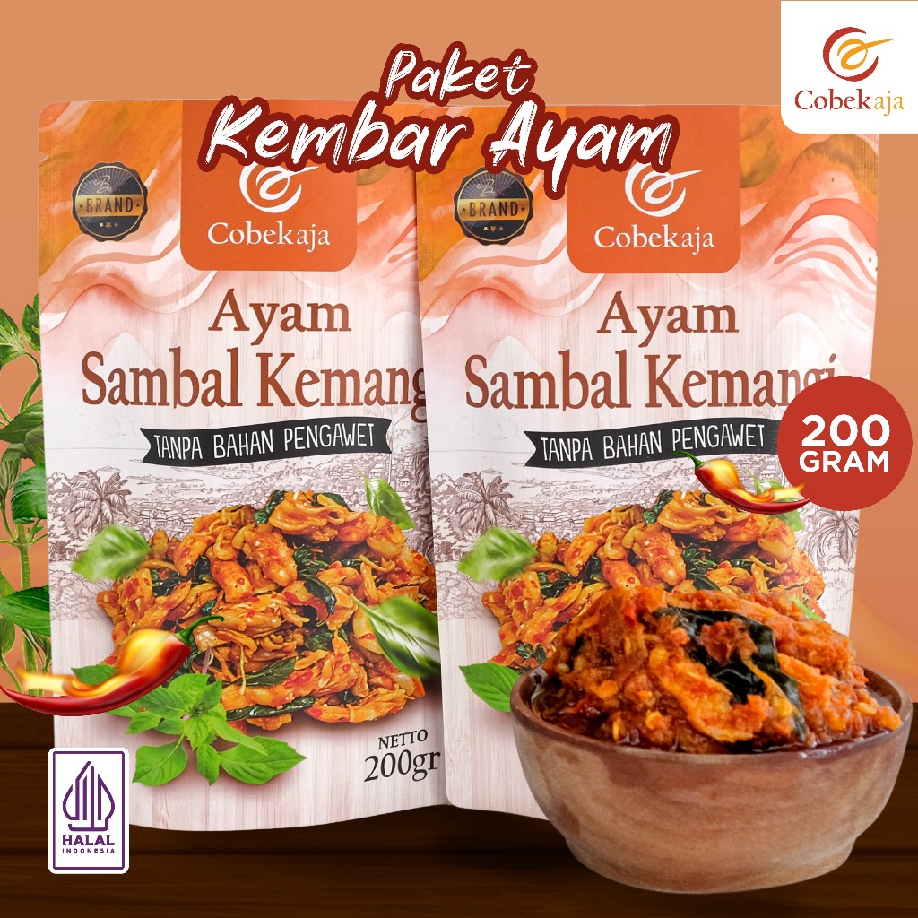 

Cobekaja - Paket Kembar Sambal Ayam Kemangi 200 Gram / 2 Pcs