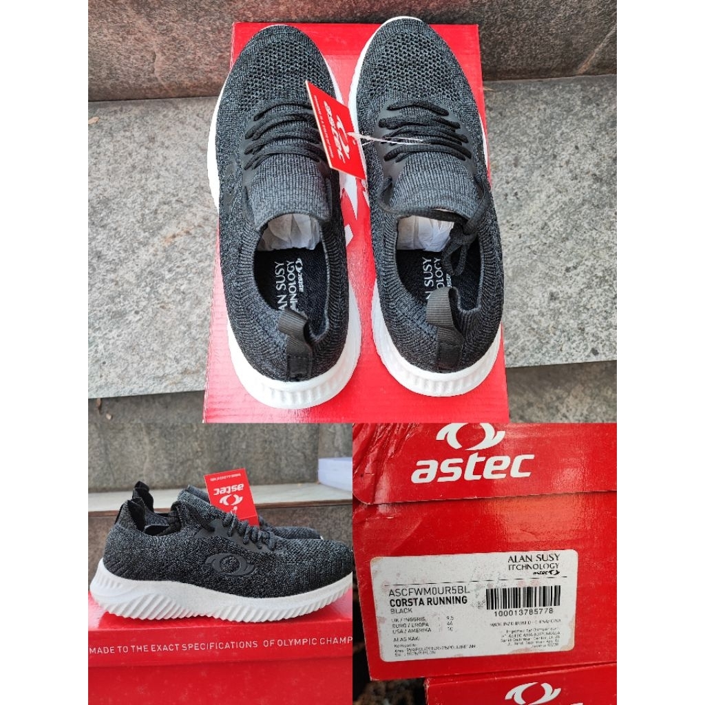 Sepatu Astec Corsta Running/Black - ORI COUNTER