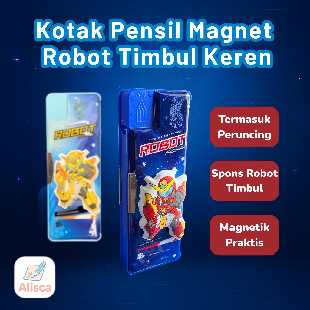 

Kotak Pensil Magnet Premium Robot Timbul – Peruncing & Spons Squishy | Xiaolinjing 35300-D