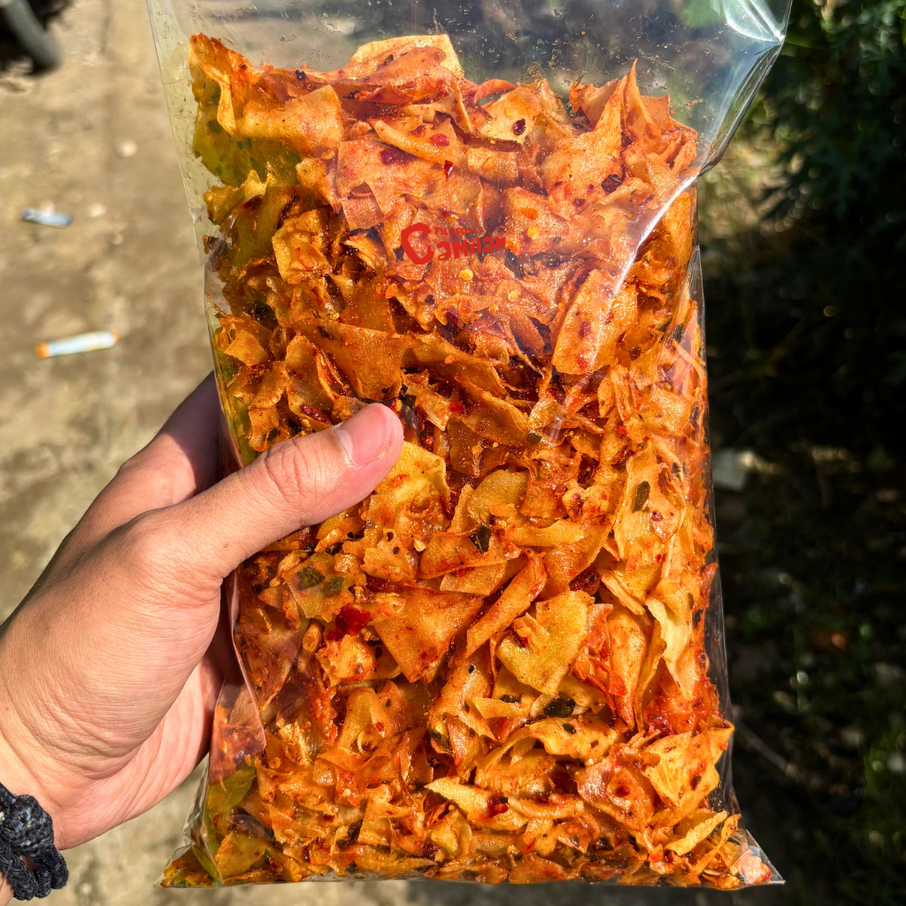 

Keripik Singkong Kriwil Cikruh Pedas Bumbu Kering Extra Chili Oil Daun Jeruk Kemasan - 500g