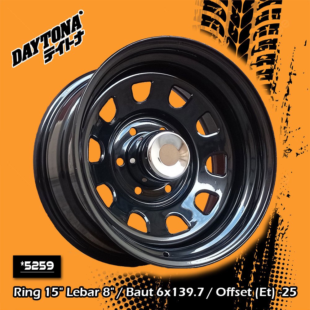 COD Velg Besi DAYTONA Offroad R15 Ring 15 Lubang 6x139.7 (5259)