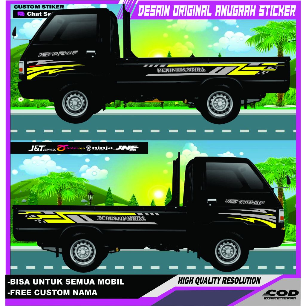 [PROMO] Stiker cuting mobil pick up l300 stiker body samping l300 stiker striping l300 terlaris
