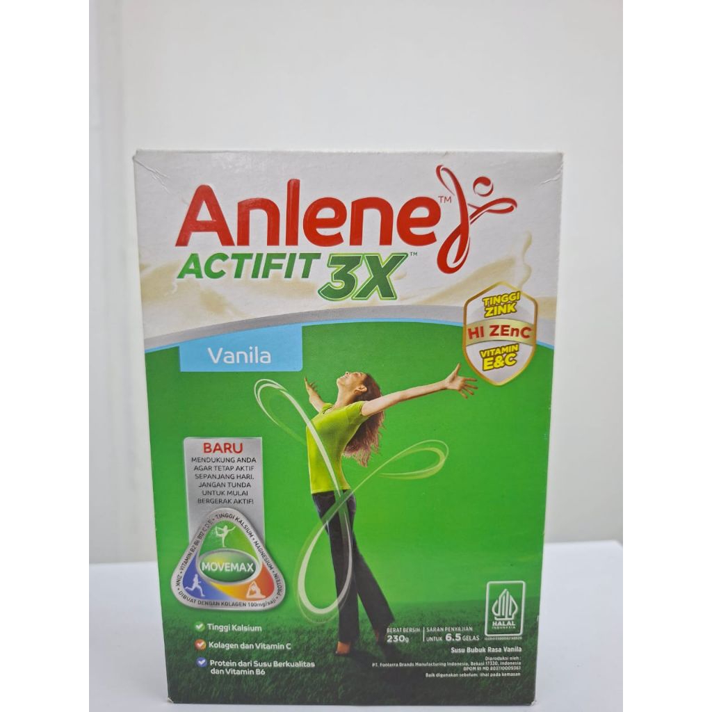

Anlene Actifit 3X - Susu bubuk rasa Vanila 230g