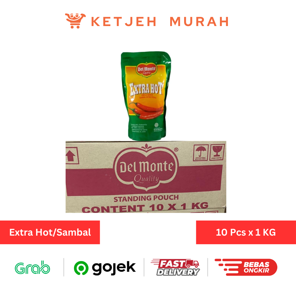 

Delmonte Saus Sambal Extra Hot Pedas Pouch Refill 1 Dus isi 10 Pcs x 1 KG