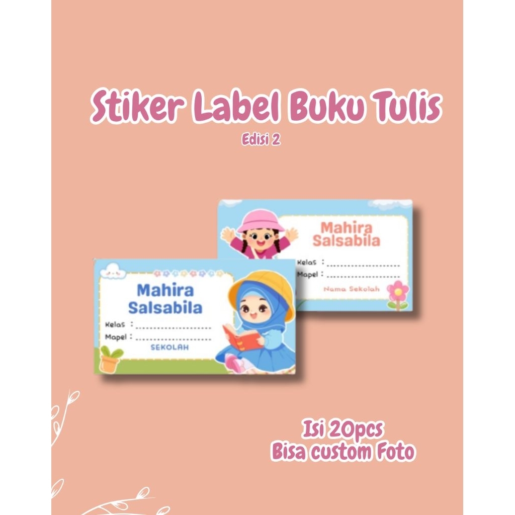 

Stiker Label Buku Tulis Custom Desain Cewek Bisa Tambah Foto Free Desain COD Tanpa PO